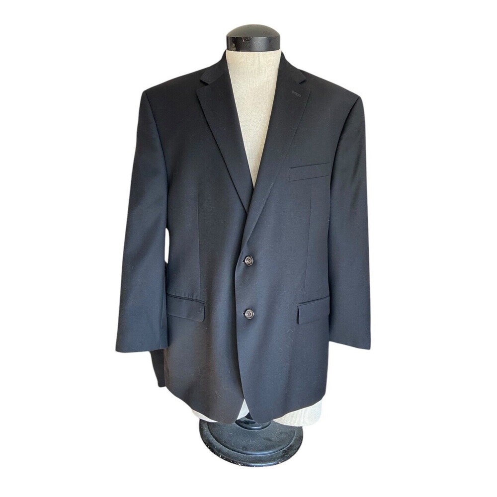 Lauren Ralph Lauren Men's Blazer Size 44R Black 2 Button Wool Sports Coat Career